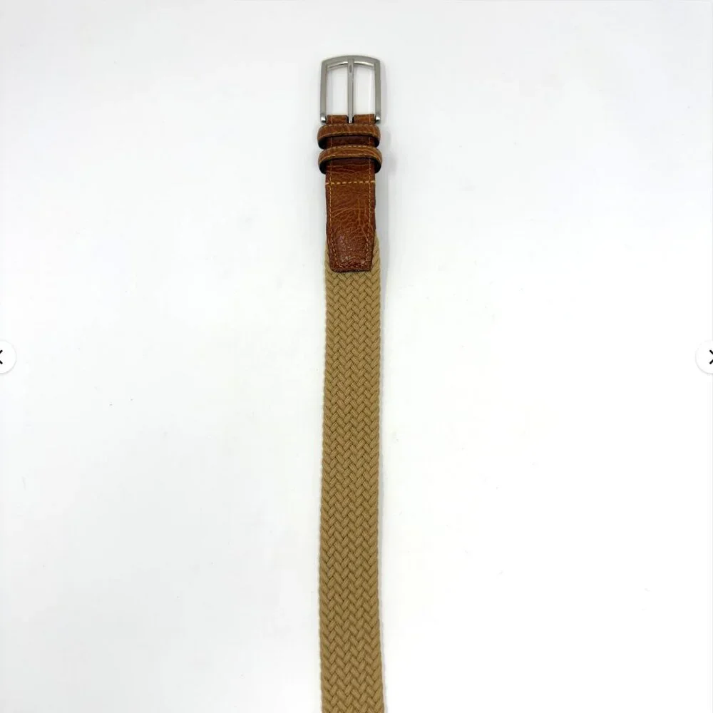 Torino Leather Co Woven Elastic Belt Khaki‎ Brown 54